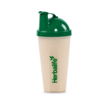 Shaker Cup with Herbalife branding and green screw-top lid for mixing drinks without leaks.